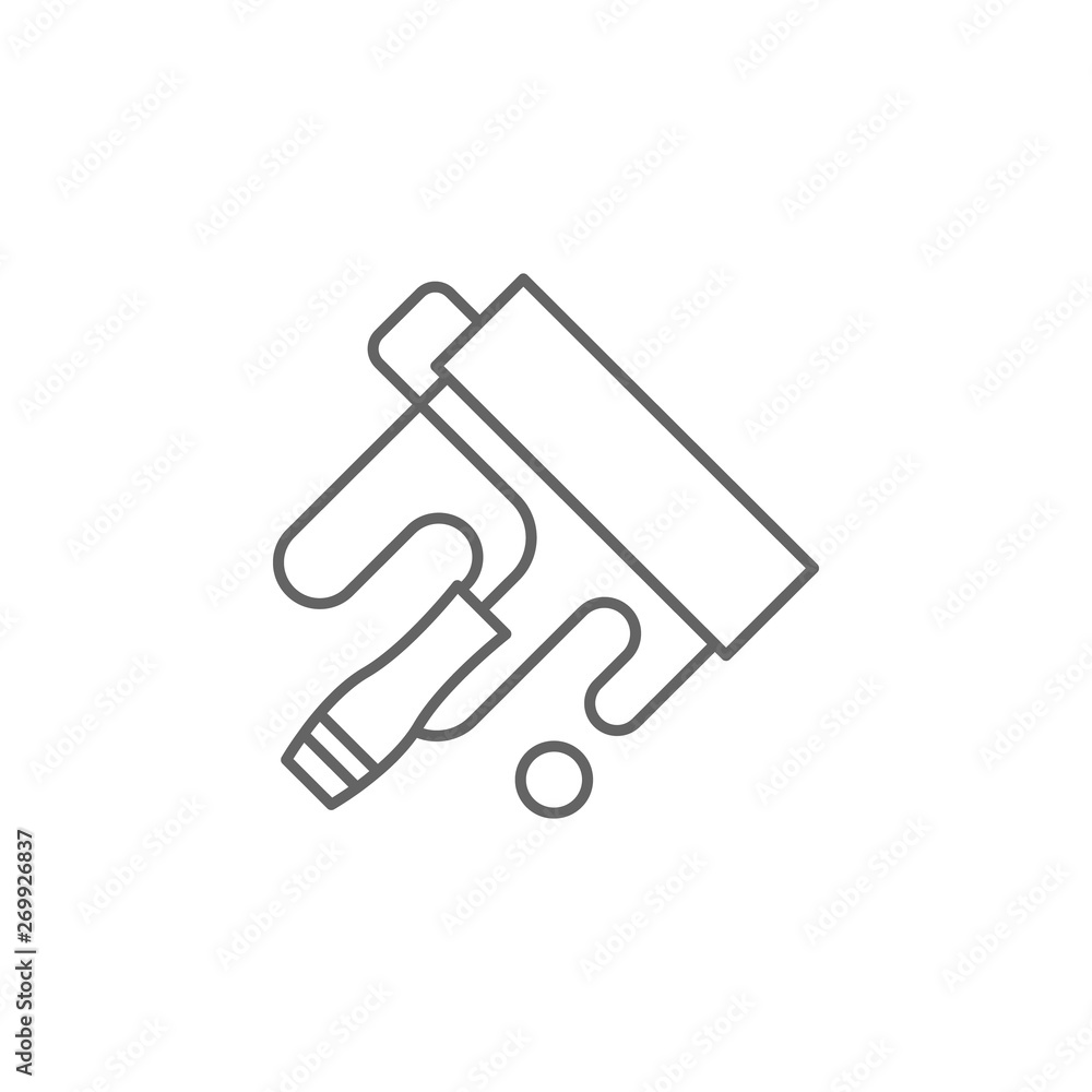 Carpentry, paint roller line vector icon Carpentry, paint roller line vector icon