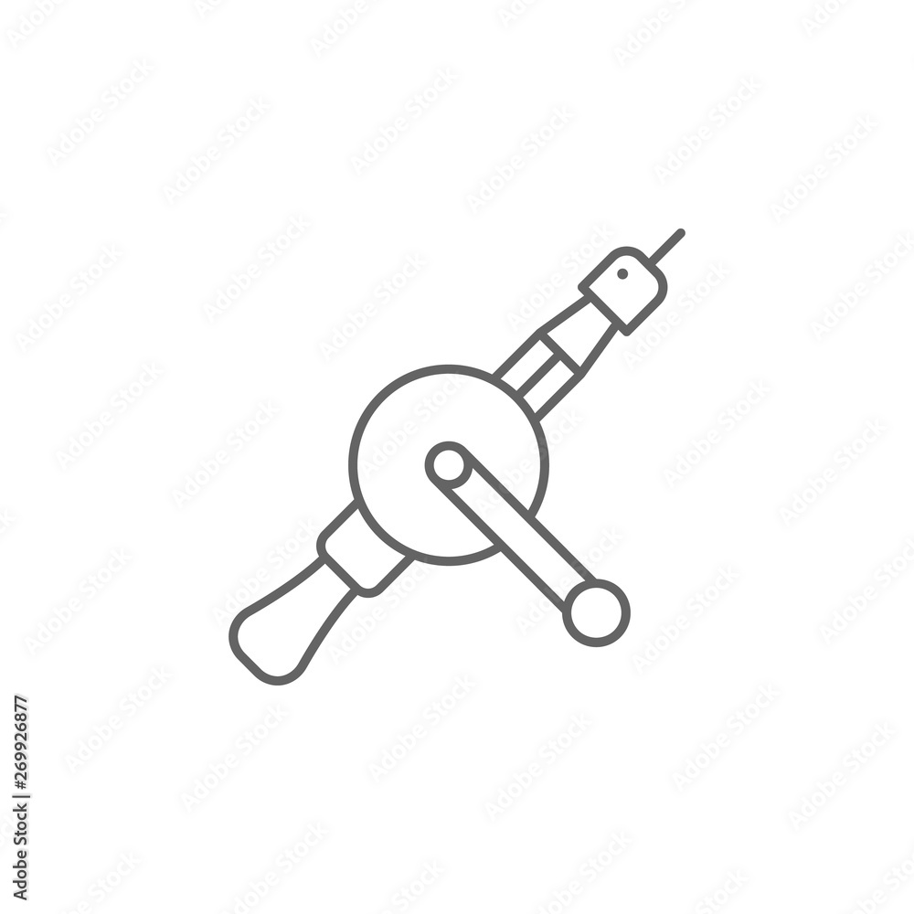 Carpentry, hand drill line vector icon Carpentry, hand drill line vector icon