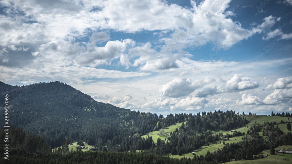 Fototapeta premium sunshine through the clouds, Romanian lands
