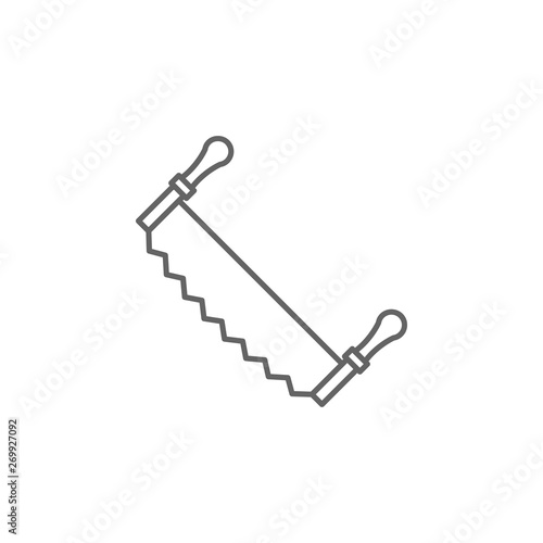 Carpentry, crosscut line vector icon