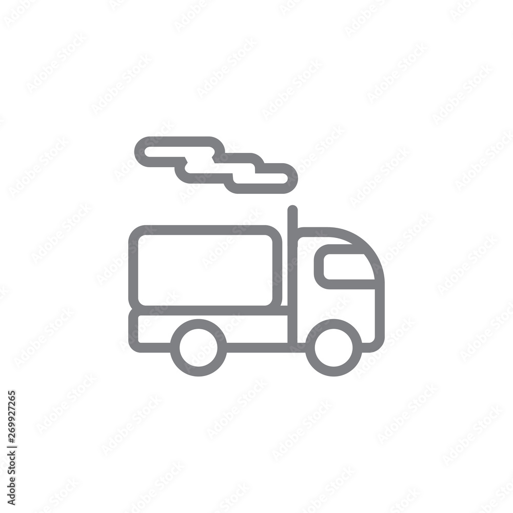 Fototapeta premium Container, oil, truck line vector icon. Element of pollution icon