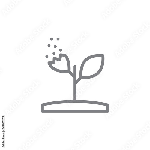 Plant, pollution line vector icon. Element of pollution icon