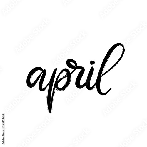 Handwritten name of month for calendar