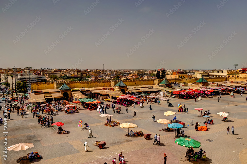 Central square in Meknes Morocco