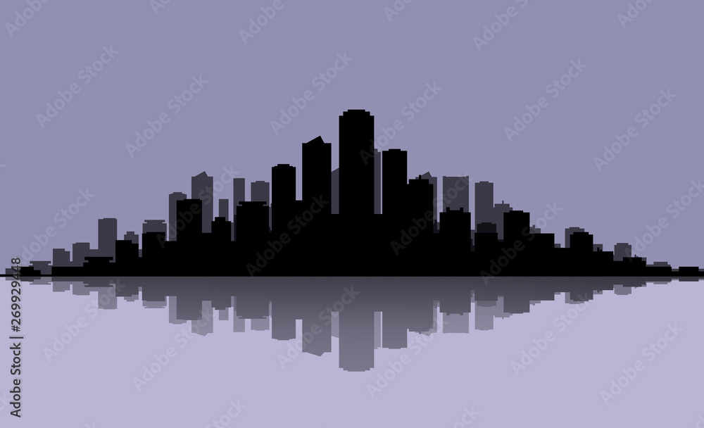 silhouette of city on a background