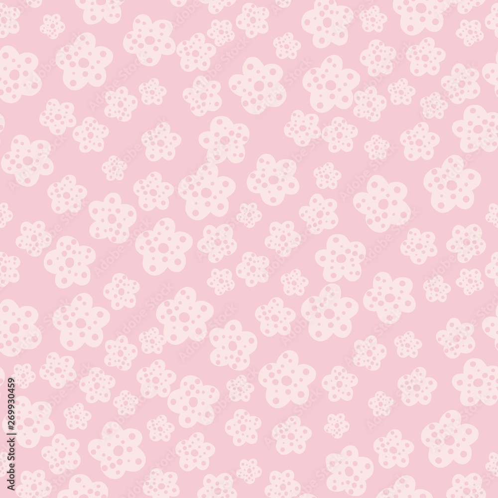 Daisy field. Simple chamomile flowers seamless pattern. Daisy field. Simple chamomile flowers seamless pattern.