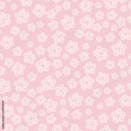 Daisy field. Simple chamomile flowers seamless pattern.