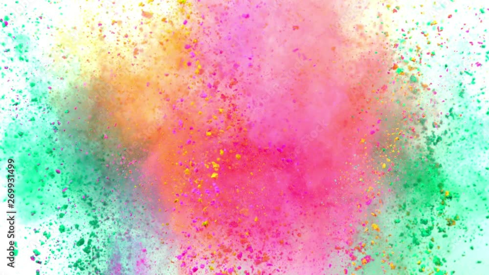 Colorful powder exploding on white background in super slow motion, shot with Phantom Flex 4K Colorful powder exploding on white background in super slow motion, shot with Phantom Flex 4K