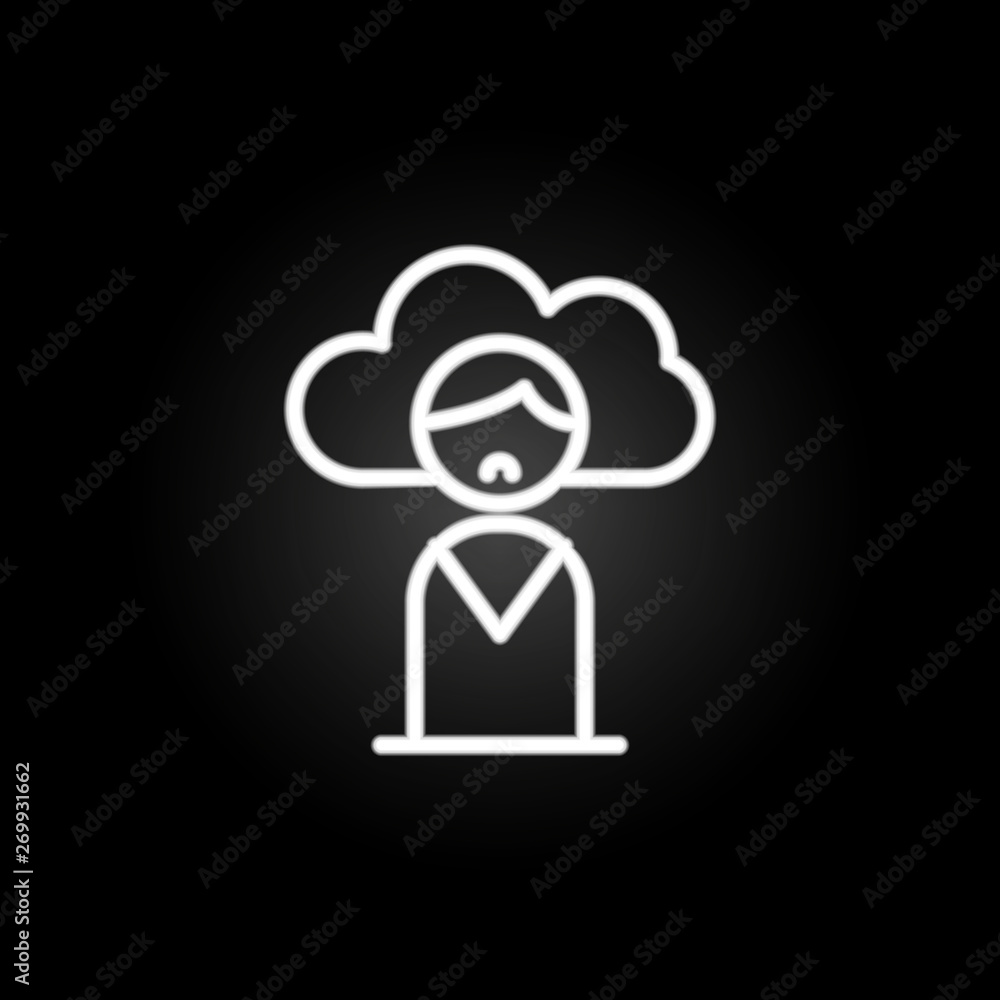 people, stress, cloud, think neon icon. Elements of positive thinking set. Simple icon for websites, web design, mobile app, info graphics people, stress, cloud, think neon icon. Elements of positive thinking set. Simple icon for websites, web design, mobile app, info graphics