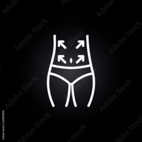 waist, plastic surgery neon icon. Elements of plastic surgery set. Simple icon for websites, web design, mobile app, info graphics