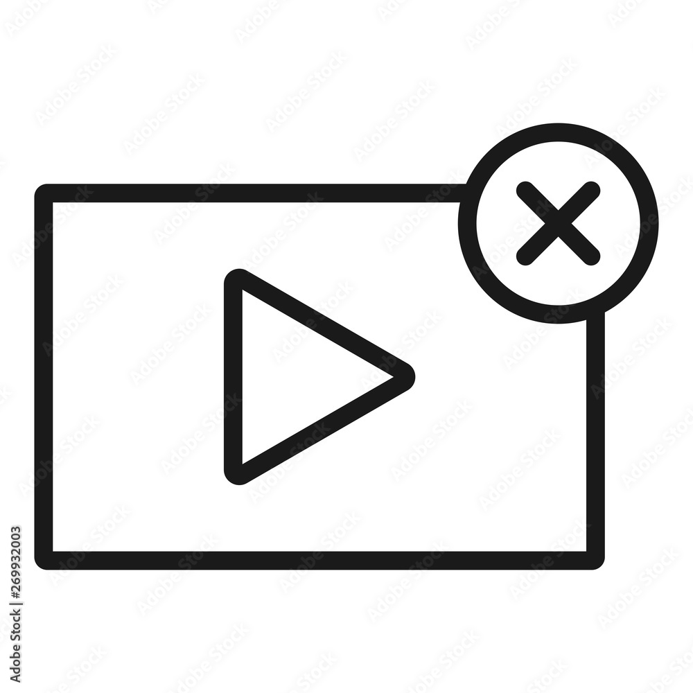 video close - minimal line web icon. simple vector illustration. concept for infographic, website or app. video close - minimal line web icon. simple vector illustration. concept for infographic, website or app.
