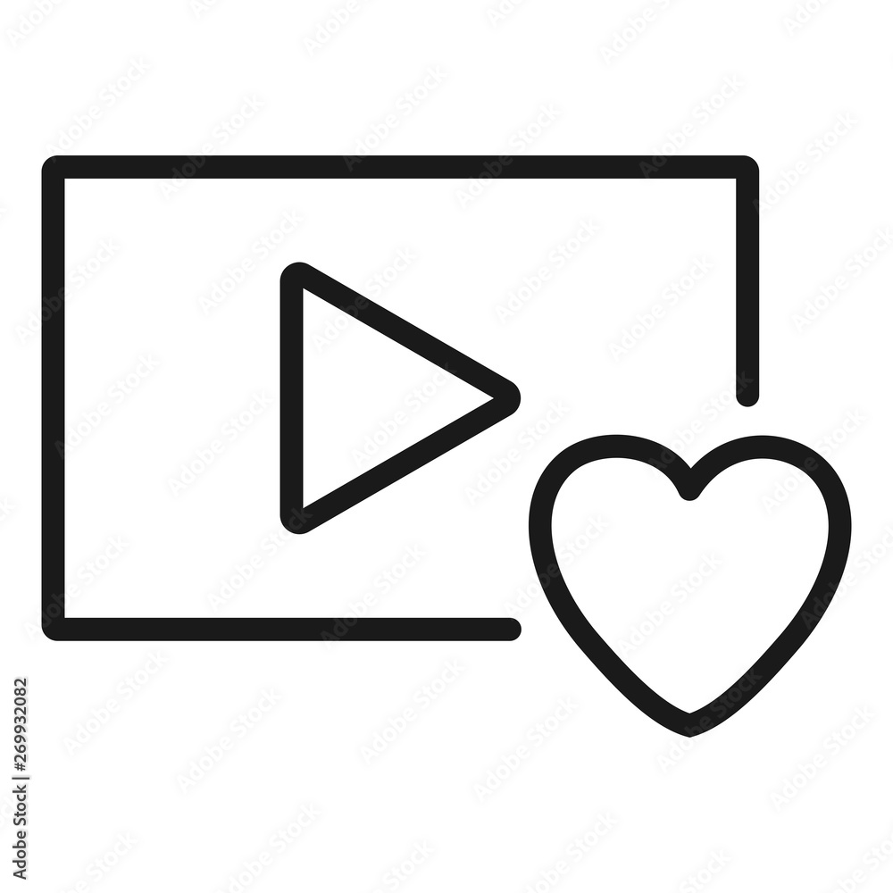 favorite video - minimal line web icon. simple vector illustration. concept for infographic, website or app. favorite video - minimal line web icon. simple vector illustration. concept for infographic, website or app.