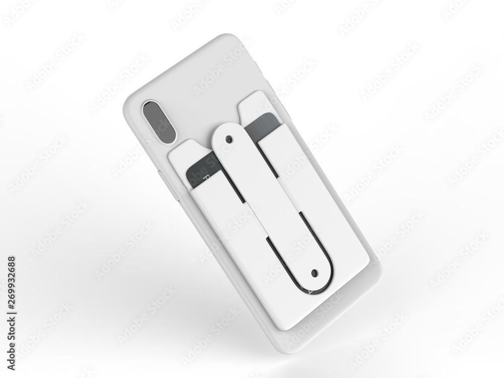 BLANK PHONE WALLET AND CARD HOLDER KIT. 3D RENDER ILLUSTRATION. BLANK PHONE WALLET AND CARD HOLDER KIT. 3D RENDER ILLUSTRATION.