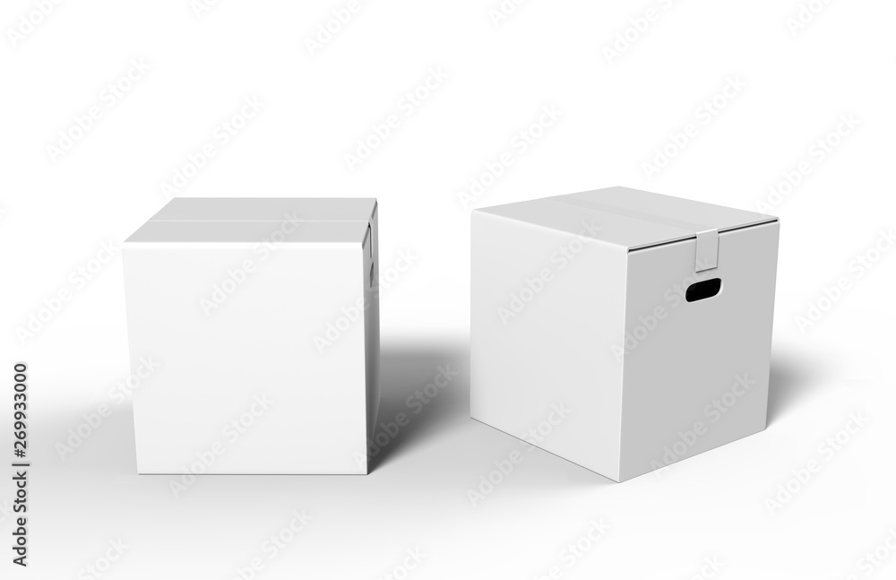 Blank Heavy-Duty Medium Moving Box with Handles for mock up and branding. 3d render illustration. Blank Heavy-Duty Medium Moving Box with Handles for mock up and branding. 3d render illustration.