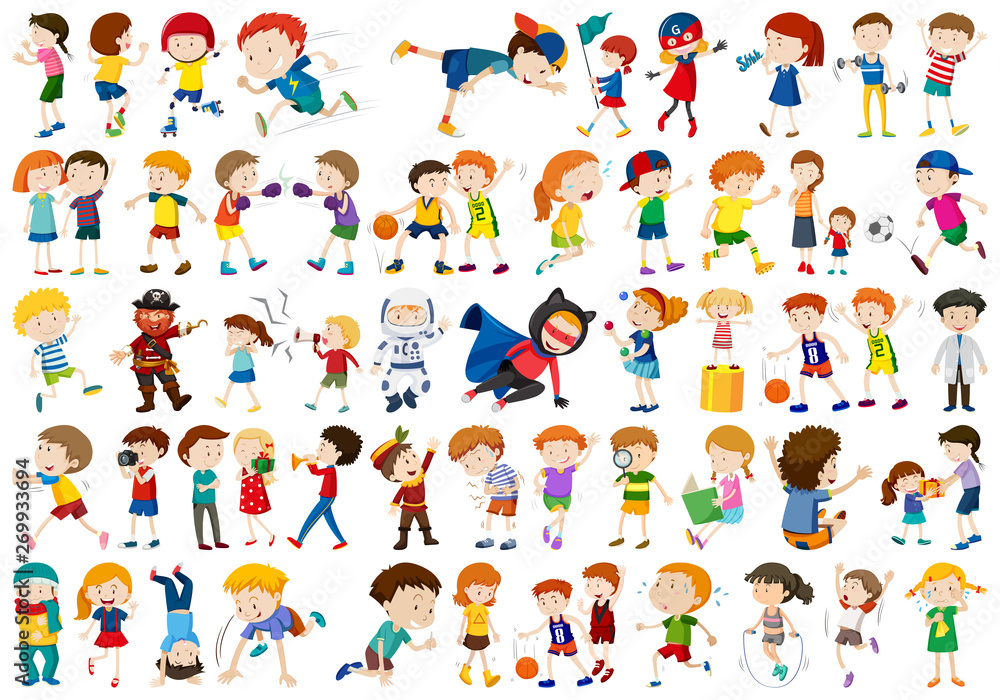 Set of children character Set of children character