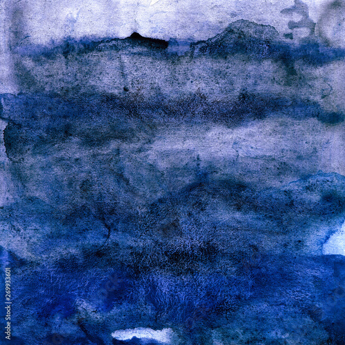Dark blue watercolor texture, sea, sky, water, ocean, background for design