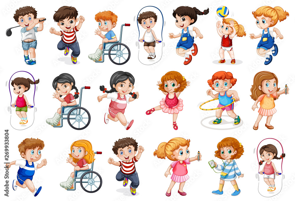 Set of children character