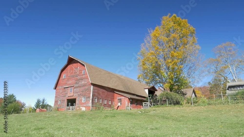 Old Barn in fall, Massachusetts, USA photo