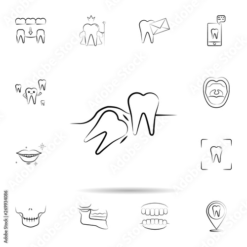 Hidden teeth icon. Universal set of dentist for website design and development, app development