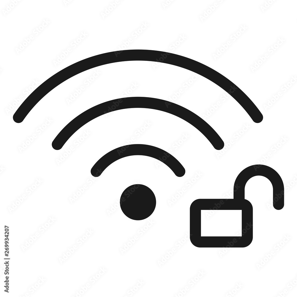 wireless unlock - minimal line web icon. simple vector illustration. concept for infographic, website or app. wireless unlock - minimal line web icon. simple vector illustration. concept for infographic, website or app.