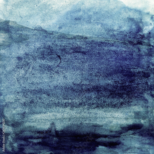 Deep blue watercolor texture, sea, sky, water, ocean, background for design