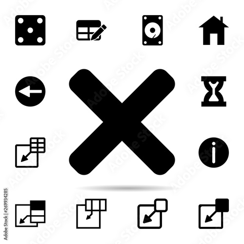 delete cross icon. Universal set of web for website design and development, app development