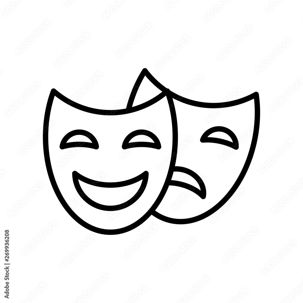 Theater mask icon vector Theater mask icon vector