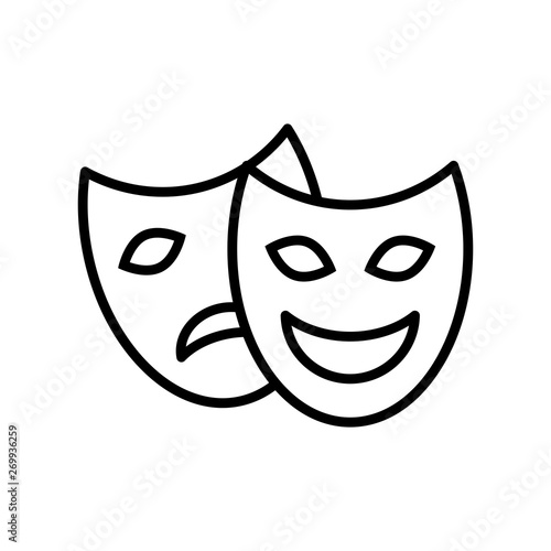 Theater mask icon vector