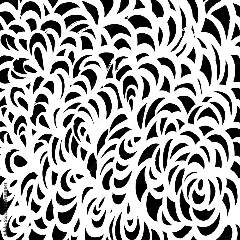 Fototapeta premium Brush grunge pattern. White and black vector.