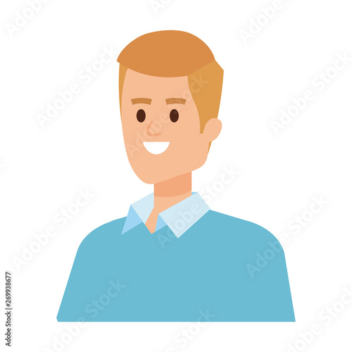young man avatar character vector illustration © Gstudio