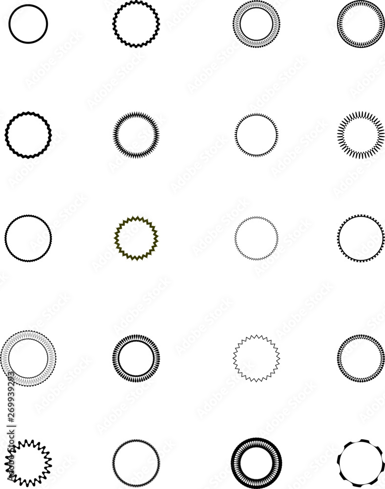 set of 20 ornate frame of circle for label , bubble and websites , apps set of 20 ornate frame of circle for label , bubble and websites , apps