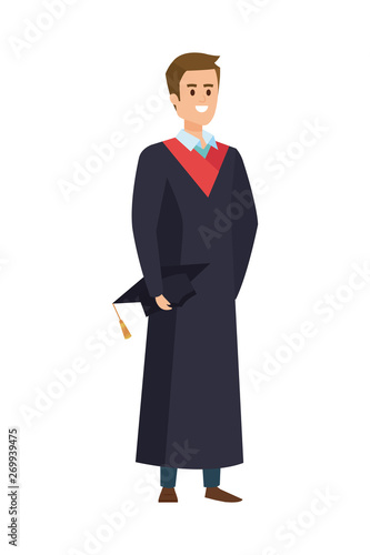 young man student graduated with hat