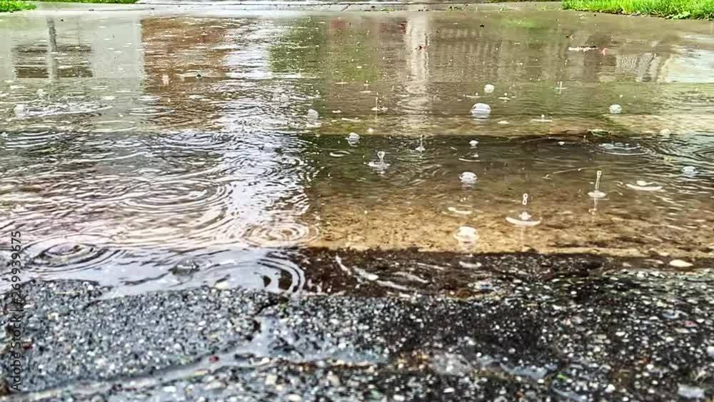 SloMo - Soft Rain Hitting a Puddle. Pan Left to Right. SloMo - Soft Rain Hitting a Puddle. Pan Left to Right.