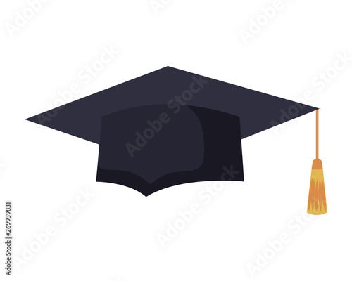 graduation hat uniform isolated icon