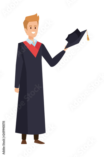 young man student graduated with hat