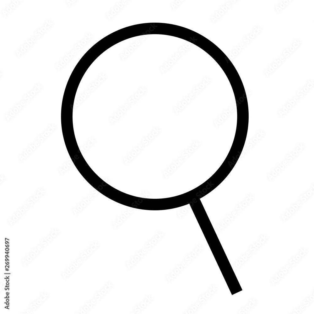 thin line sharp vector icon / magnifying glass, search, zoom thin line sharp vector icon / magnifying glass, search, zoom