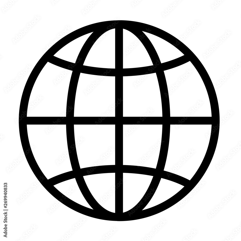 Obraz thin line sharp vector icon / world, earth, network, map