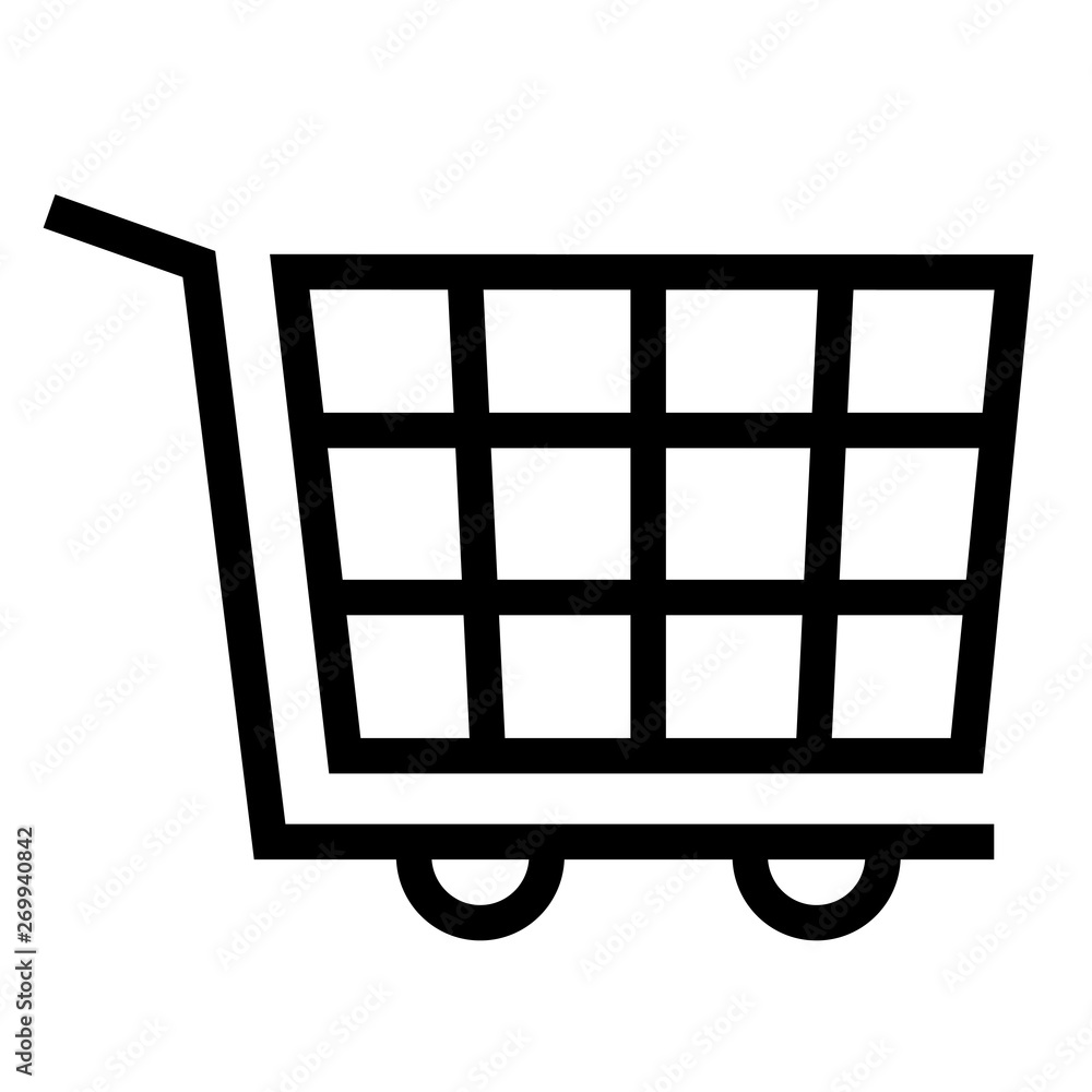 thin line sharp vector icon / shopping cart
