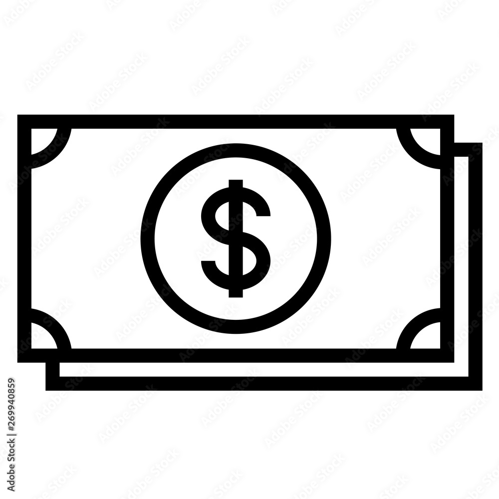 thin line sharp vector icon / money, payment, us dollar thin line sharp vector icon / money, payment, us dollar
