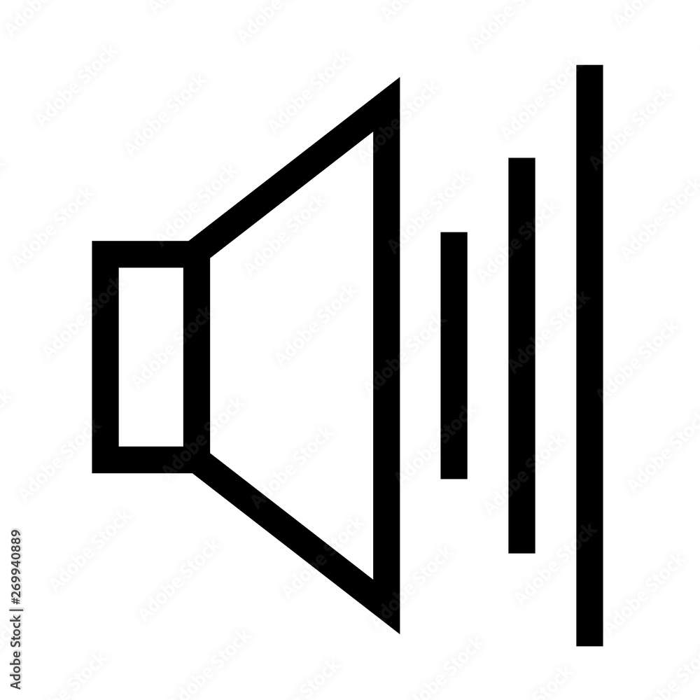 thin line sharp vector icon / sound, speaker thin line sharp vector icon / sound, speaker