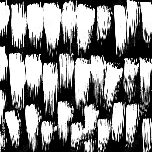 Brush grunge pattern. White and black vector.