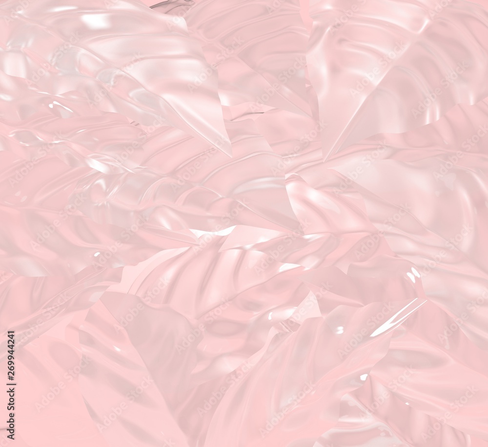 Fototapeta premium 3d render Creative layout made of glass leaves or water leaves.