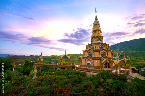 Holy relics pagoda in Wat Phra Thart Pha Kaew. That are temple landmark in Khao Kho  Phetchabun province Thailand.