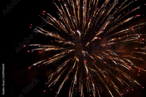 abstract blurry background fireworks International festival show 2019 at Pattaya Thailand