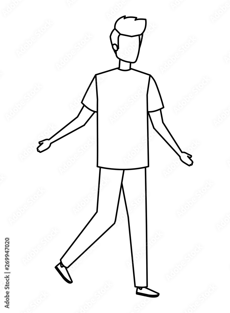 young and casual man character young and casual man character