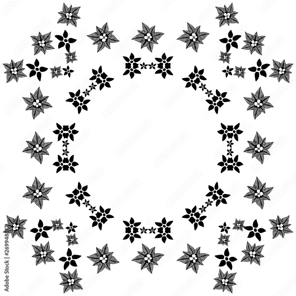 Vector illustration calligraphic style for design flower frame Vector illustration calligraphic style for design flower frame