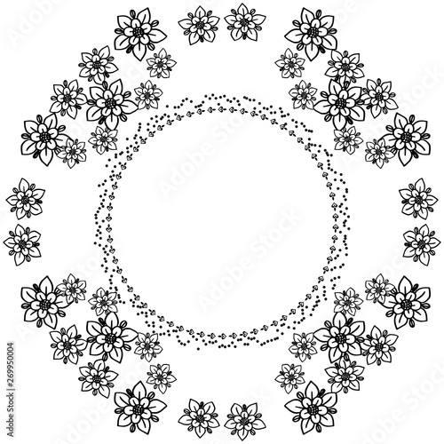 Vector illustration pattern flower frame with beautiful design