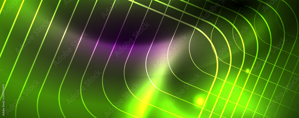 Shiny glowing design background, neon style lines, technology concept, vector Shiny glowing design background, neon style lines, technology concept, vector