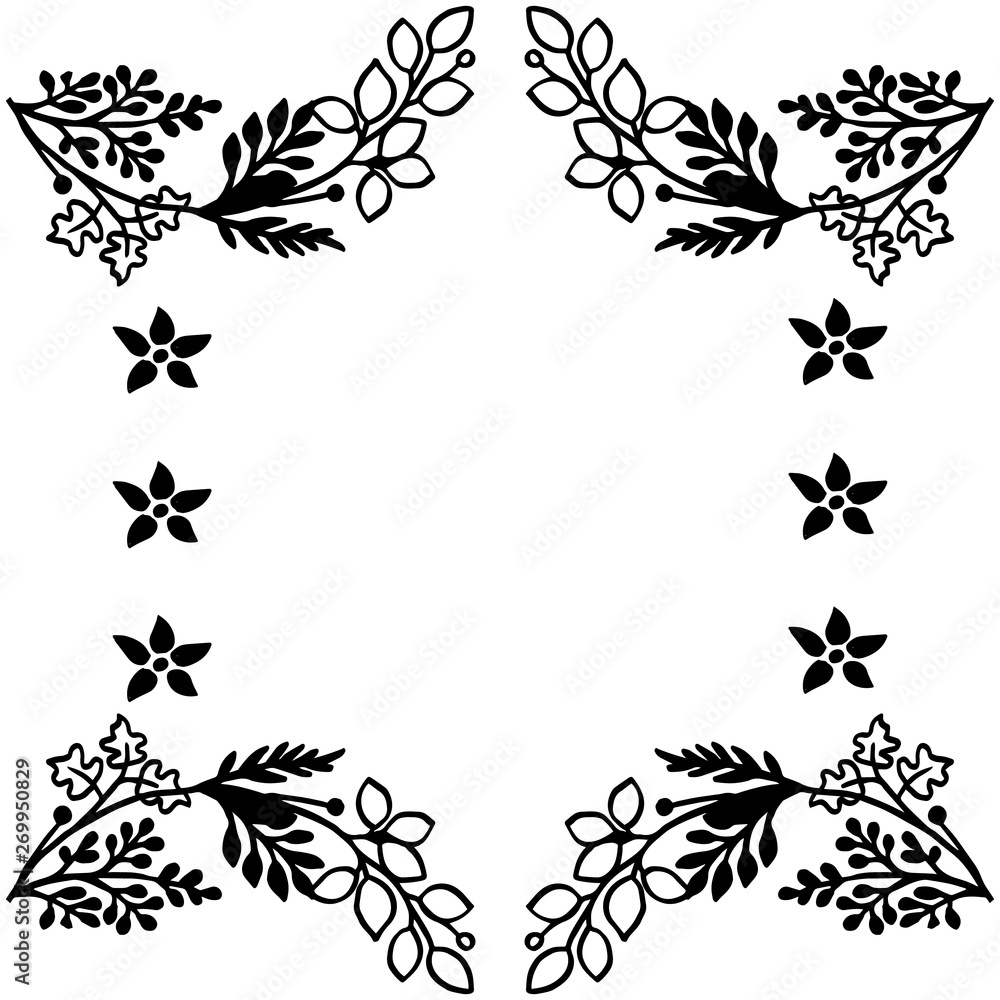 Vector illustration element calligraphic flower frame with beautiful style