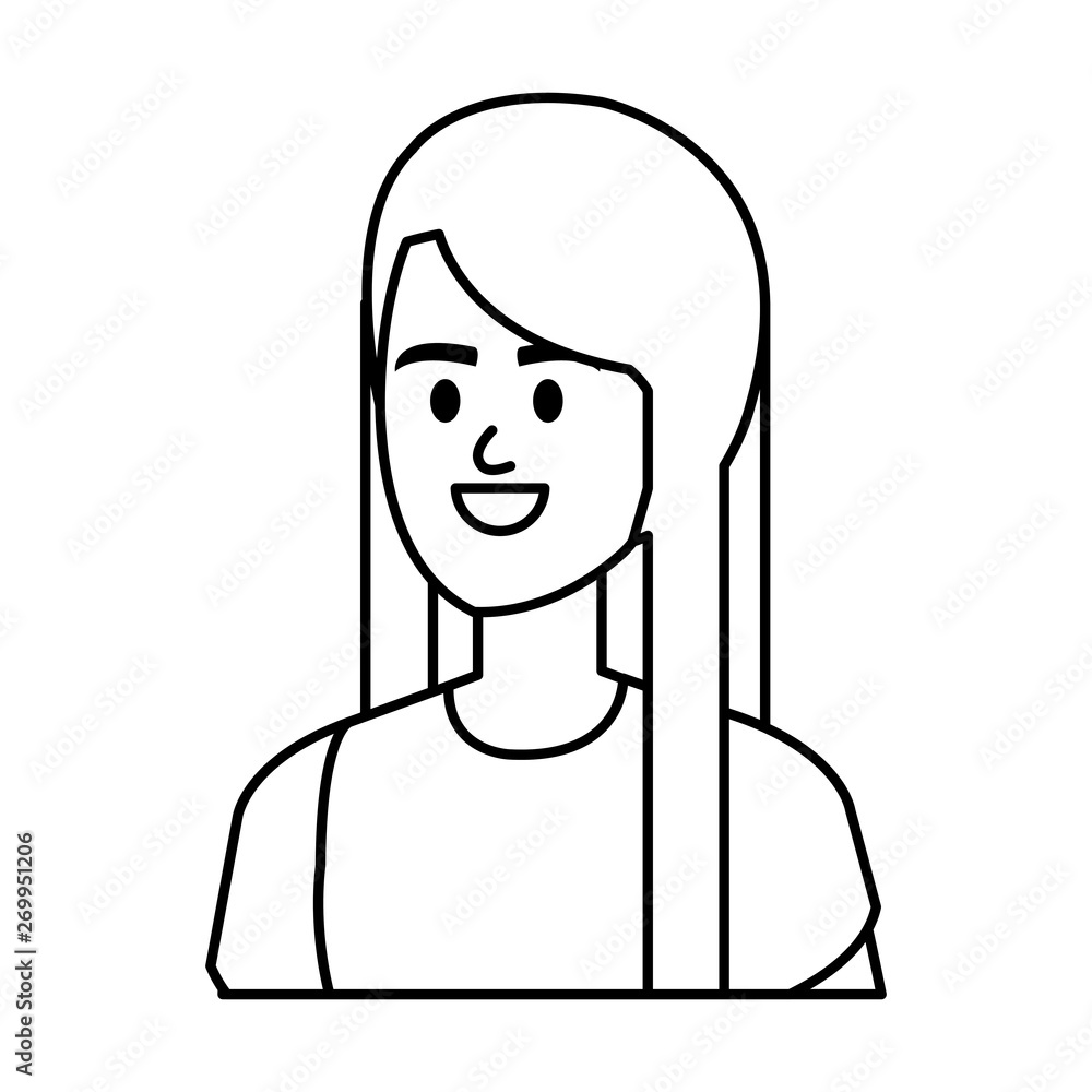 young woman avatar character vector illustration young woman avatar character vector illustration